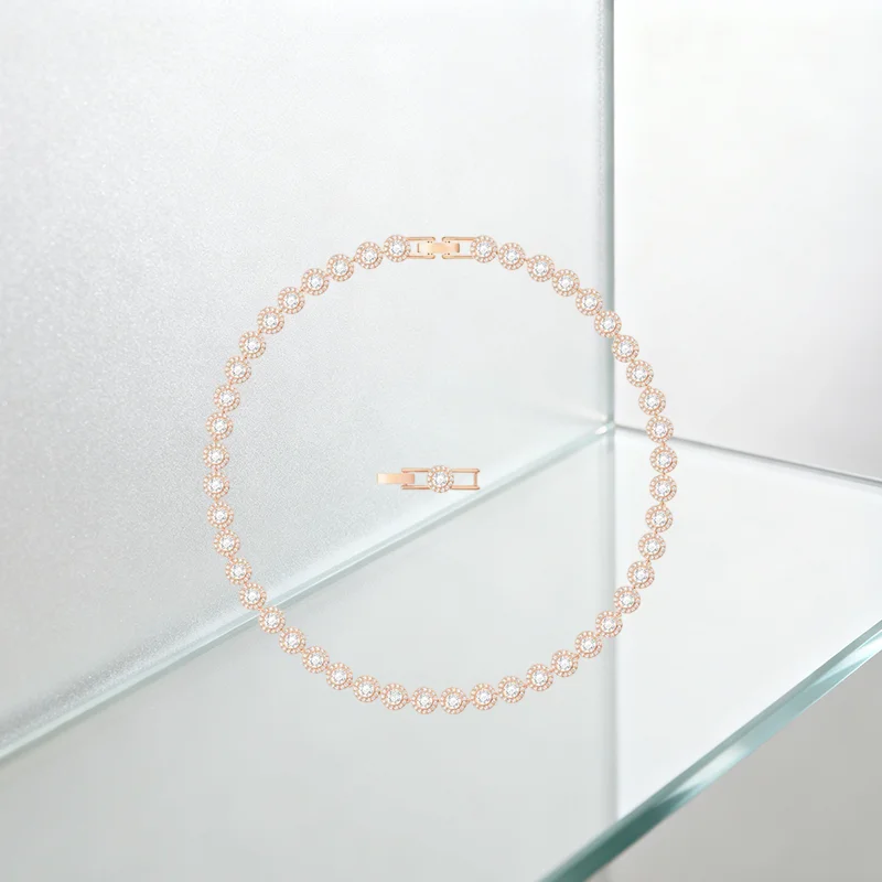 مجموعة قلادة Una Angelic مع تفاصيل دائرية وقطعة عنق عصرية وبسيطة وإكسسوارات الحفلات غير الرسمية #3