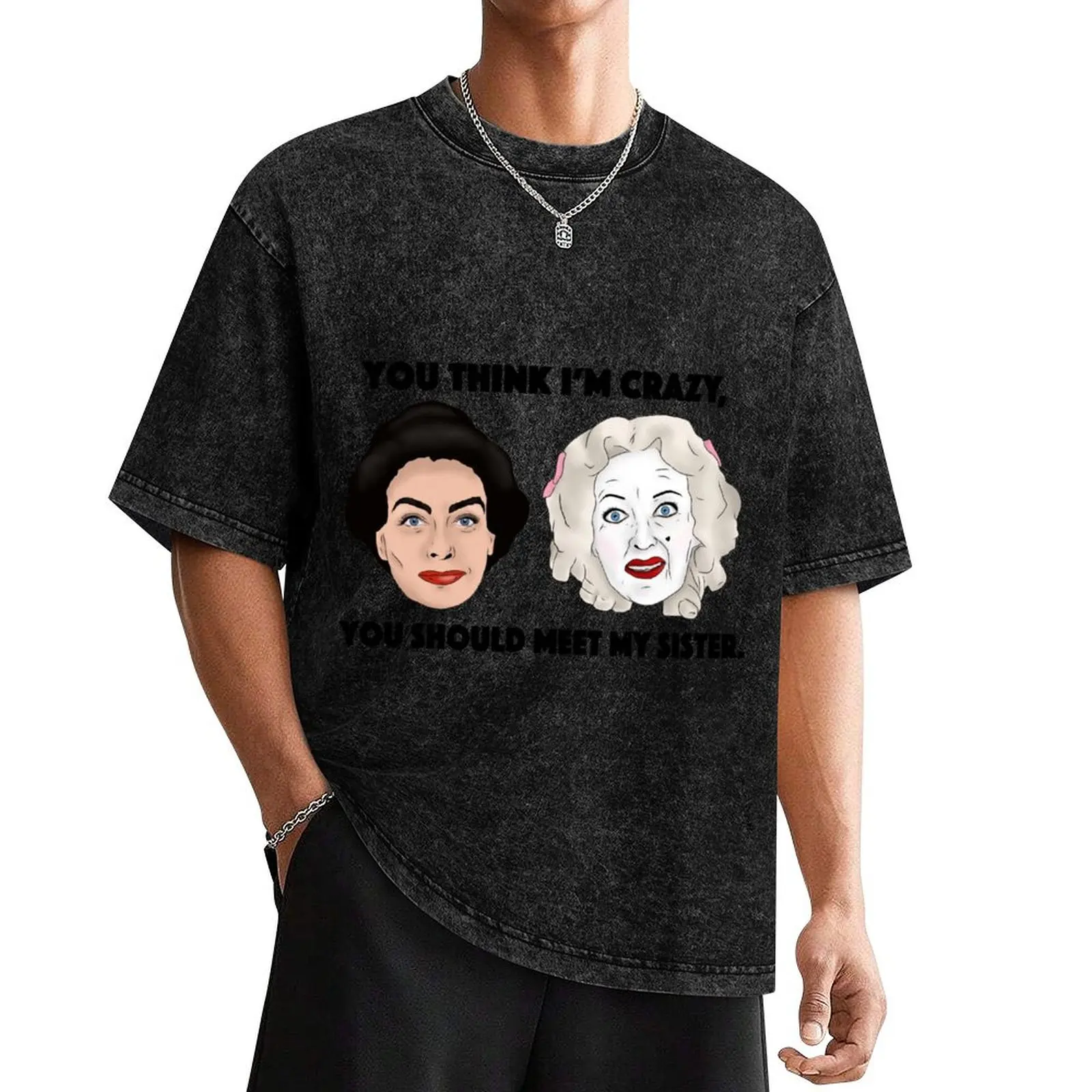 Whatever Happened to Baby Jane, Bette Davis, Joan Crawford, Sisters Inspired Illustration. T-Shirt graphics tshirts for men