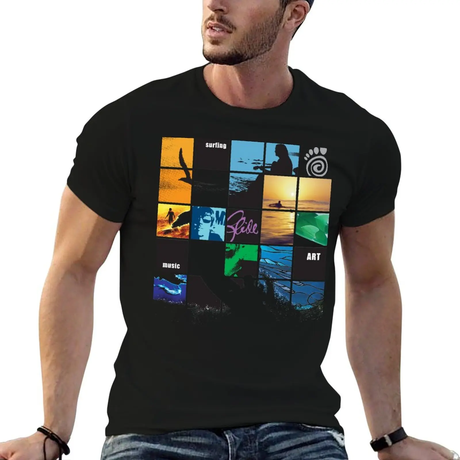 SwitchFoot Poster Tee T-Shirt Basic Daily Outfit Short Sleeve Tee
