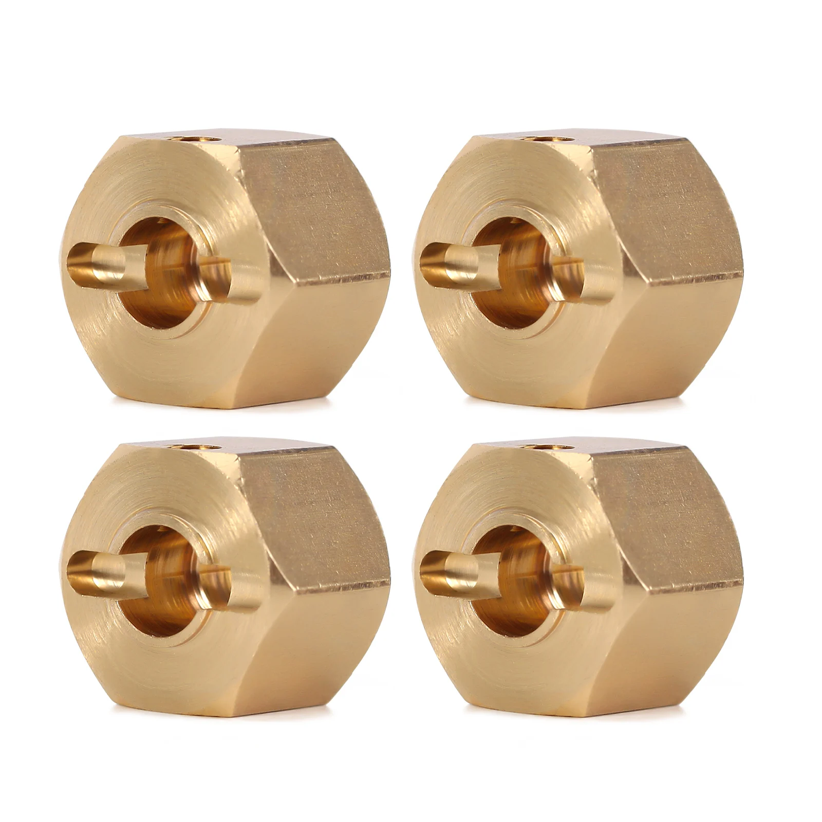 INJORA 4PCS Metal Brass Heavier Wheel Hex Hub 8/9/10MM for 1/10 RC Crawler Axial SCX10 90046 RR10 RGT 86100 MST UTB18