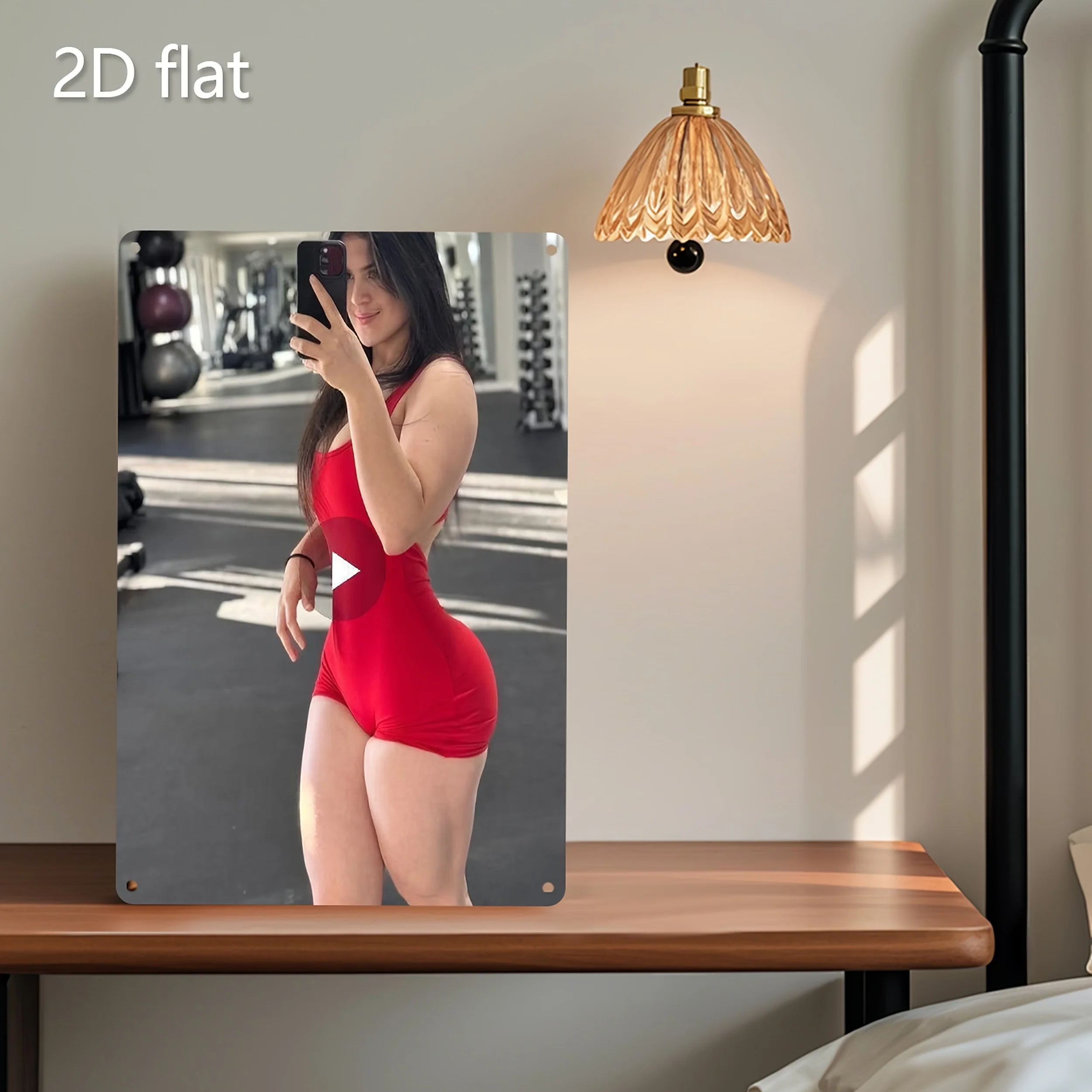 

Gym Selfie Tin Sign, 2D Weatherproof Metal Wall Art for Indoor & Outdoor Fitness Room Decor.