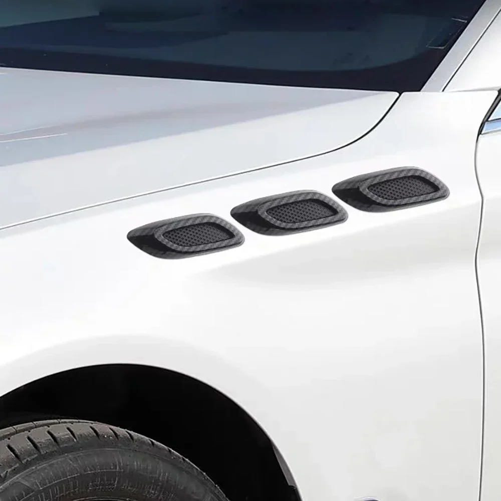 2/6 قطعة سيارة درابزين تقليم مدخل الزخرفية العالمي السيارات هود الديكور غطاء السيارات تدفق الهواء الوفير الجانب تنفيس ملصق مائي اكسسوارات #3