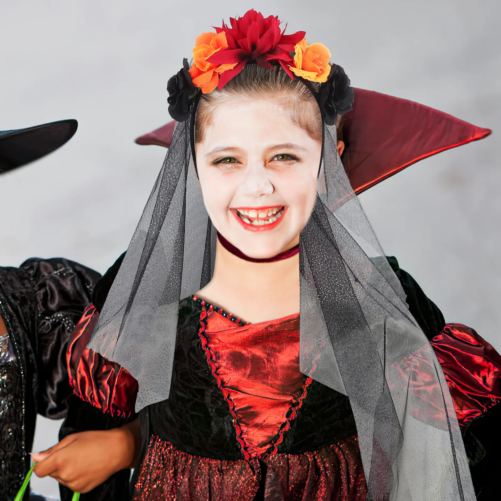 

Halloween Headband Long Veil Bridal Style Cosplay Costume Party Headwear for Adults Halloween Headbands