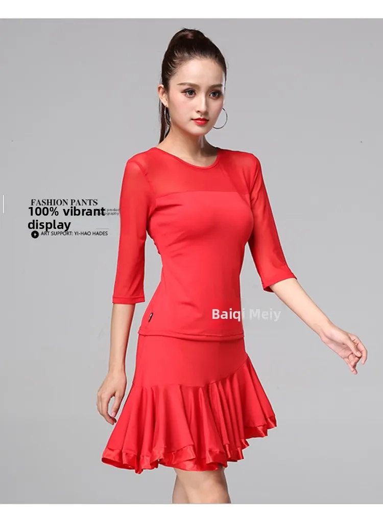ensemble-de-costume-de-danse-country-pour-femmes-nouvelle-collection-printemps-ete-vetements-de-danse-pour-adultes-a-manches-courtes-jupe-de-performance-a-manches-en-maille