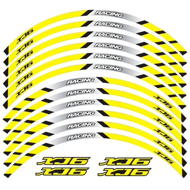 Pegatinas de prata zewnętrzna для мотоцикла Yamaha XJ6, Calcoman Content Reflectantes para Borde de neumático