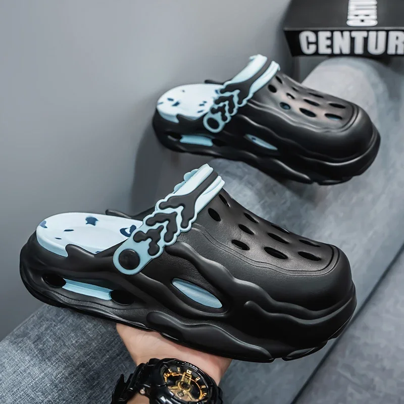 

Hot White Platform Clogs Man Outdoor Sport Slides Men Beach Sandals Women 2025 Brand Thick Bottom Cloud Slippers Men Flip Flops