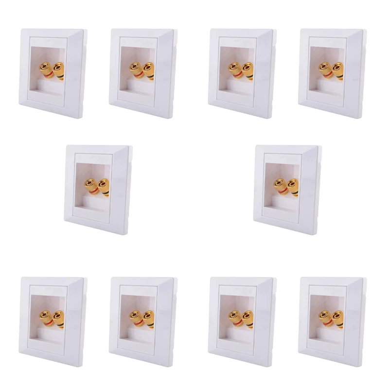 

B23B 10X Wall Socket Connection Port With 2 Jack Speaker White