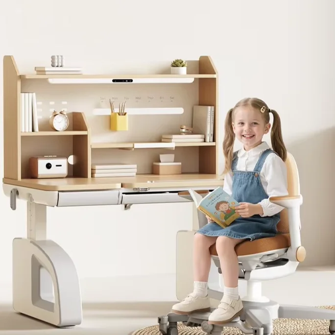 

All-In-One Home Writing Lamp Table Set Modern New Children's Study Desk for Primary School Students