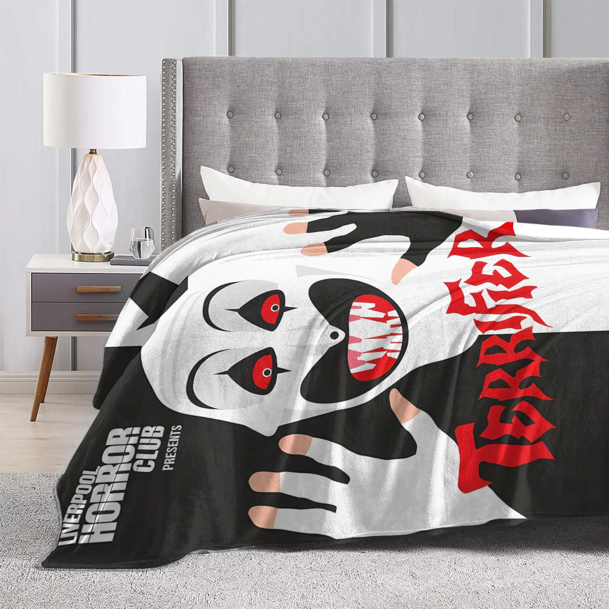 Terrifier Movie Soft Blankets  Students Plush Bedding Throws Funny Couch Chair Flannel Bedspread Sofa Bed Cover