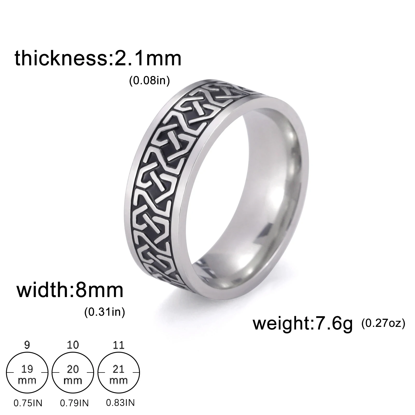 HIPEE Vintage Stainless Steel Viking Classic Valknut Celtic Knot Ring for Men Women Rotatable Fidget Anxiety Spinner Rings