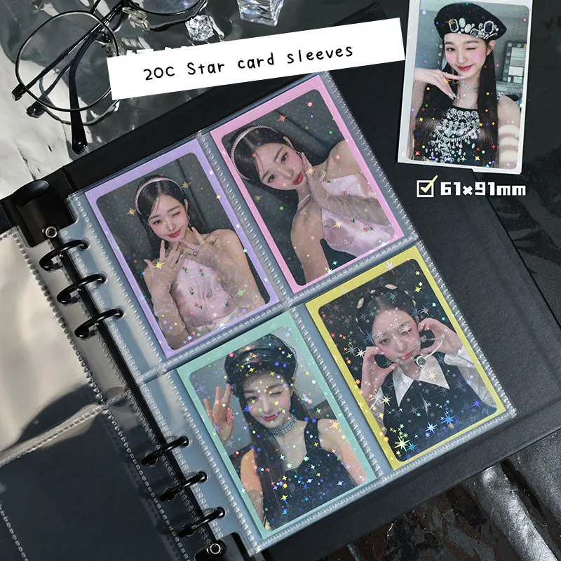 Sharkbang 50 قطعة/الوحدة هولو حافظة بطاقات 61x91 مللي متر 20C ستار سلسلة PP Kpop أصحاب لبطاقات بريدية أفلام أرواق لعب Photocard حامي
