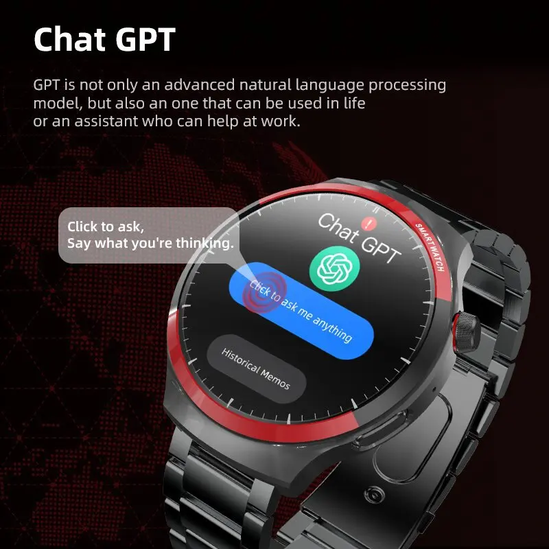 HW16 Max Smart Watch Chat GPT 1.55inch Always-on Screen Wireless Charger Bluetooth Call Wearable Devices Men Women Smartwatch