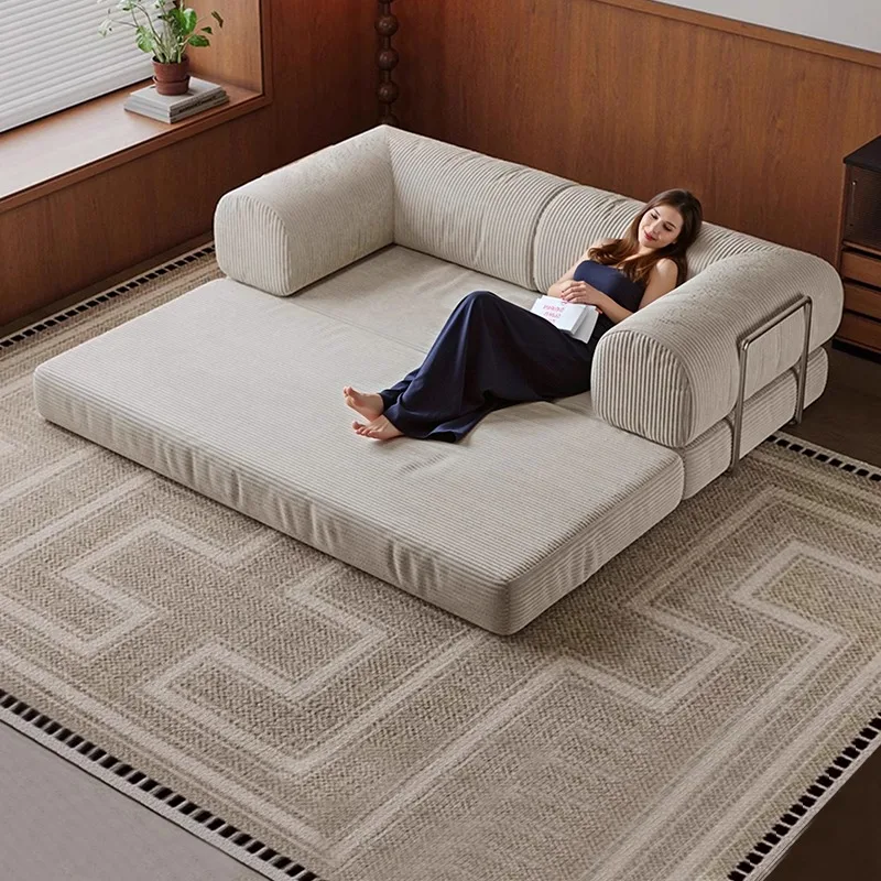 Lazy sofa bed small apartment fully removable and washable corduroy module sofa