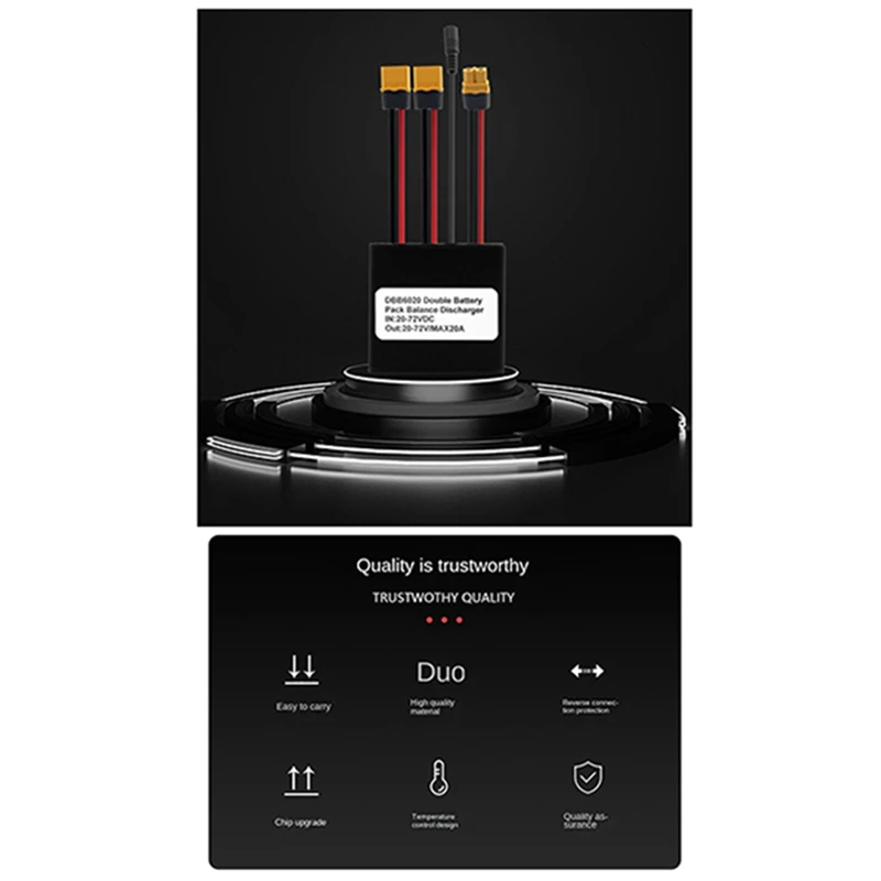 محول تفريغ البطارية المزدوج للدراجة الكهربائية 20 فولت ‐ 72 فولت 20 أمبير محرك الدراجة الإلكترونية محول وحدة متوازية للبطارية المزدوجة