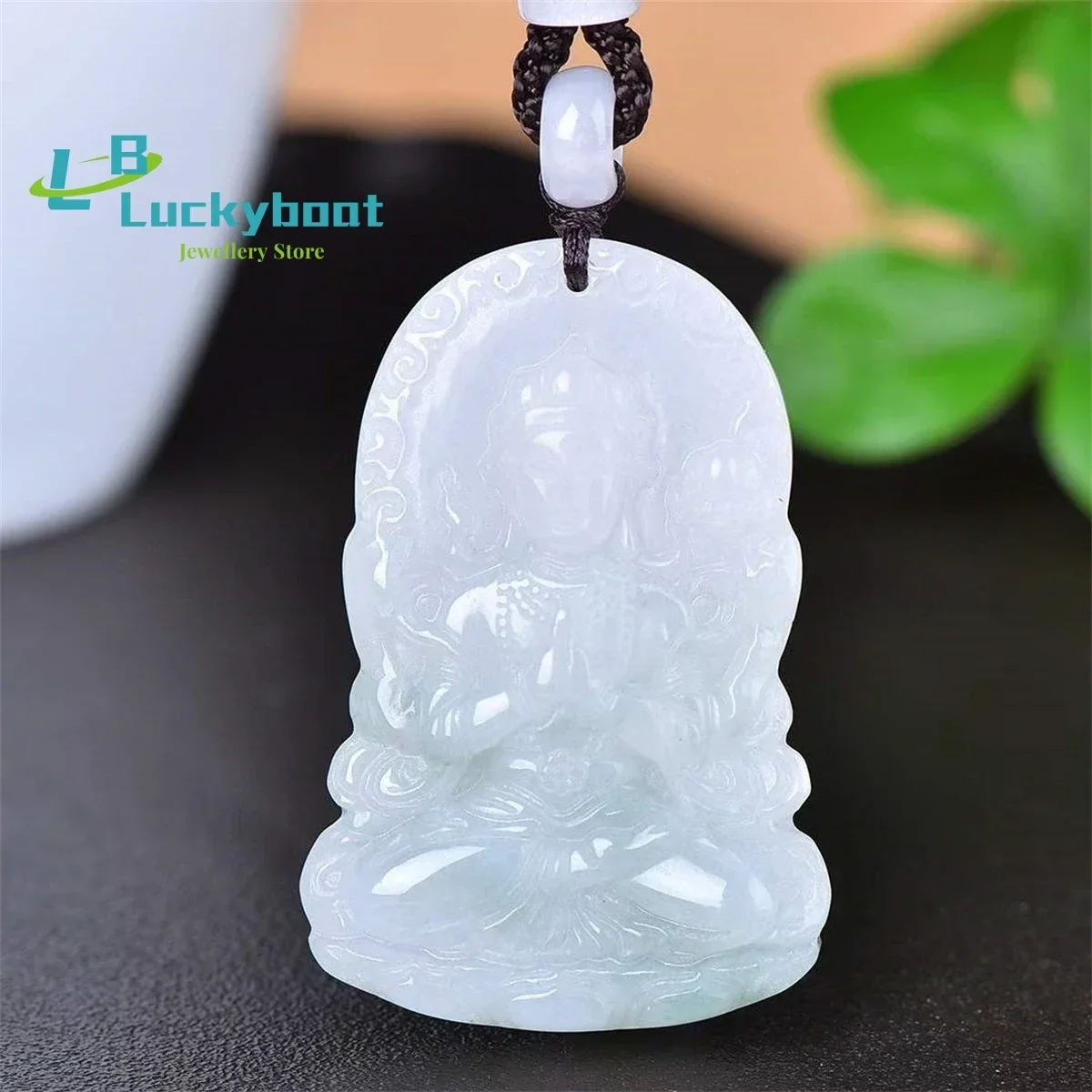 Natural Tianshan Jade Four Wall Guanyin Pendant is Simple Personalized Fashionable Exquisite and Versatile for Men and Women