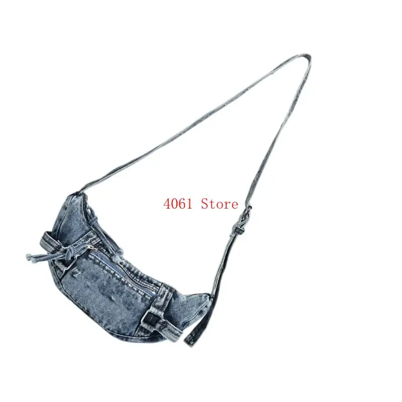 Modern Retro Motivated Jean fabric Crossbody Purse Against Tear Component Multi Functional Pockets For Students Professionals