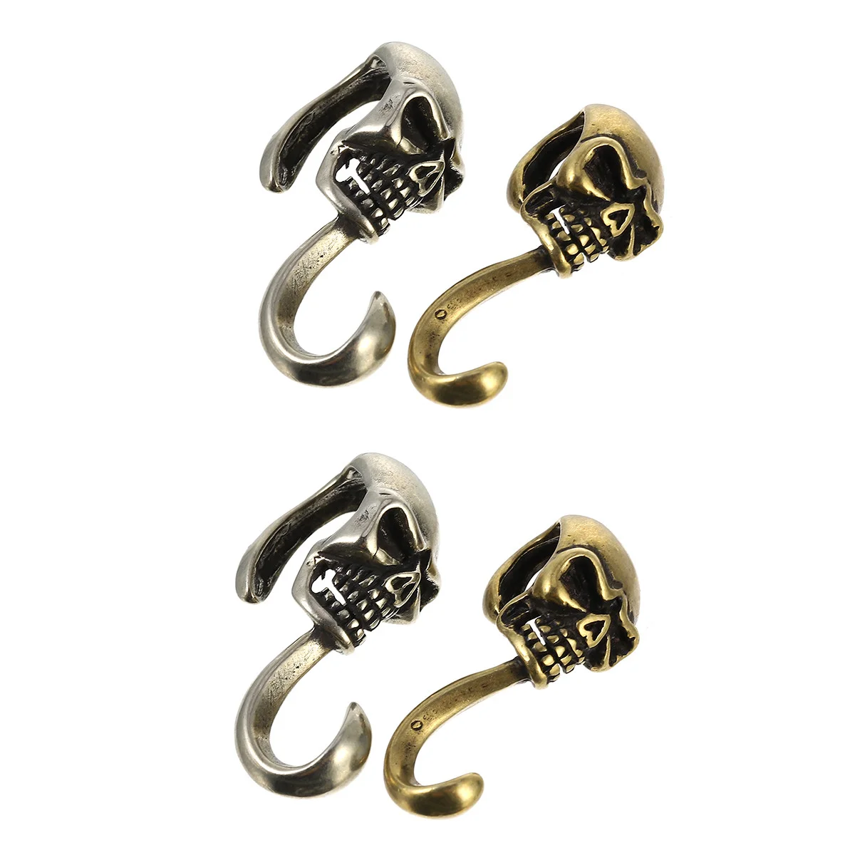 4 Pcs Skull Hook Creative Buckle Decorative DIY Handmade Accessories S-shaped Unique Racks for Clothes