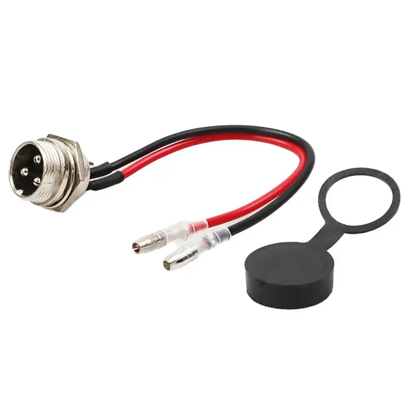 

NEW HOT In Stock-Electric Scooter Charging Port Black Alloy+Plastic Charging Cable Charging Port Scooter Replacement Parts