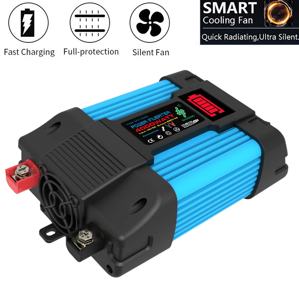 110/220V 4000W/6000W Car Power Inverter LED Display Dual USB Fast Charging Voltage Capacity Transformer Converter Car Appliances