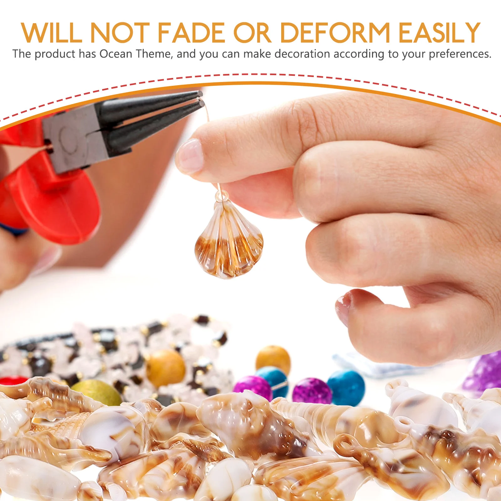 المحيط موضوع قذيفة سحر الإبداعية قلادة جمع المجوهرات الزخرفية عقد دي اي واي أساور سلاسل المفاتيح صنع المواد