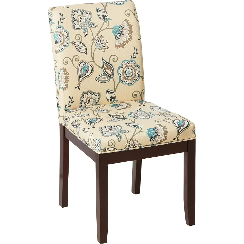 

Home Furnishings Dakota Upholstered Parsons Chair with Espresso Finish Wood Legs, Avignon Sky