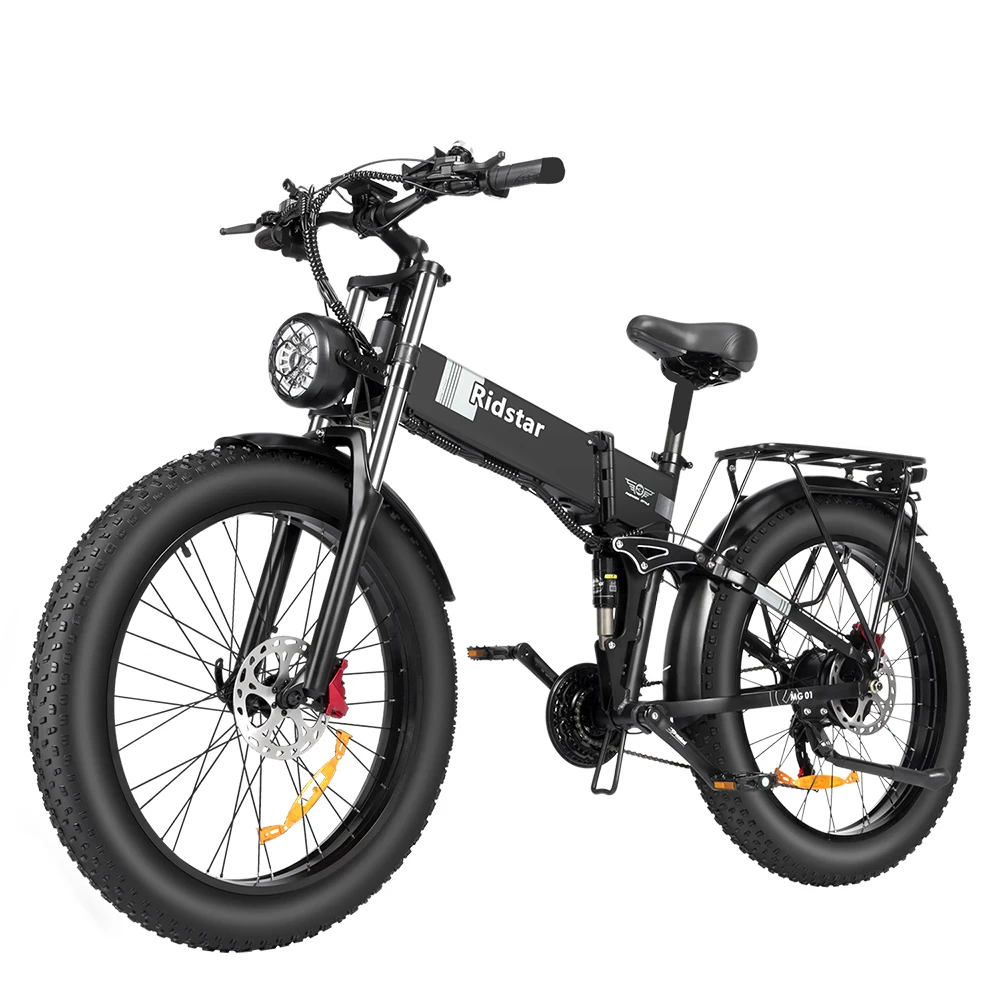

26 Carbon Fiber Full Suspension Downhill Mountain Bike With Rear Hub Motor 48V Electric Dirt Bicycle Disc Brake