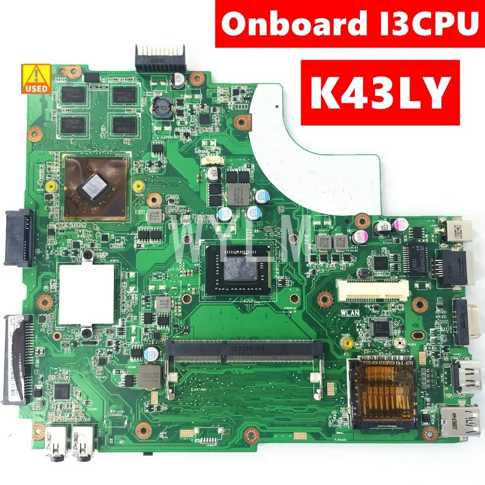 

Used K43LY Motherboard Onboard I3 CPU HD6470M 1GB Mainboard For ASUS X84HR K84HR K84LY Laptop Motherboard HM65 DDR3 100% Tested