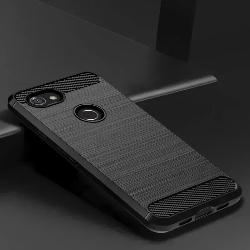 Brushed Texture Phone Case For Google Pixel 8 7 6 Pro 8A 7A 6A 5 2 XL 4 4A 5G 3 Pixel6 5A 3A 3XL Cover Carbon Fiber Luxury Case