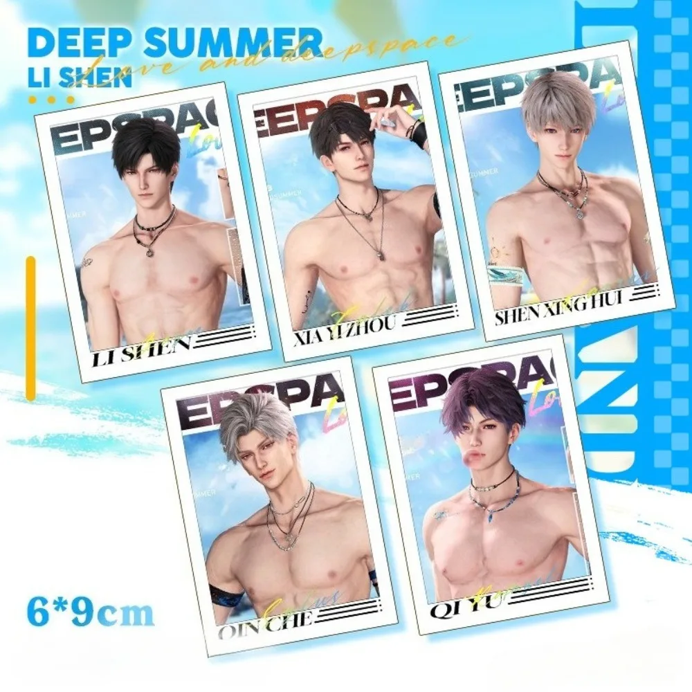 

Game Love and Deepspace Summer Beach Series Photocards Shen Xinghui Qin Che Character Rafayel Zayne Lomo Card Fans Collection