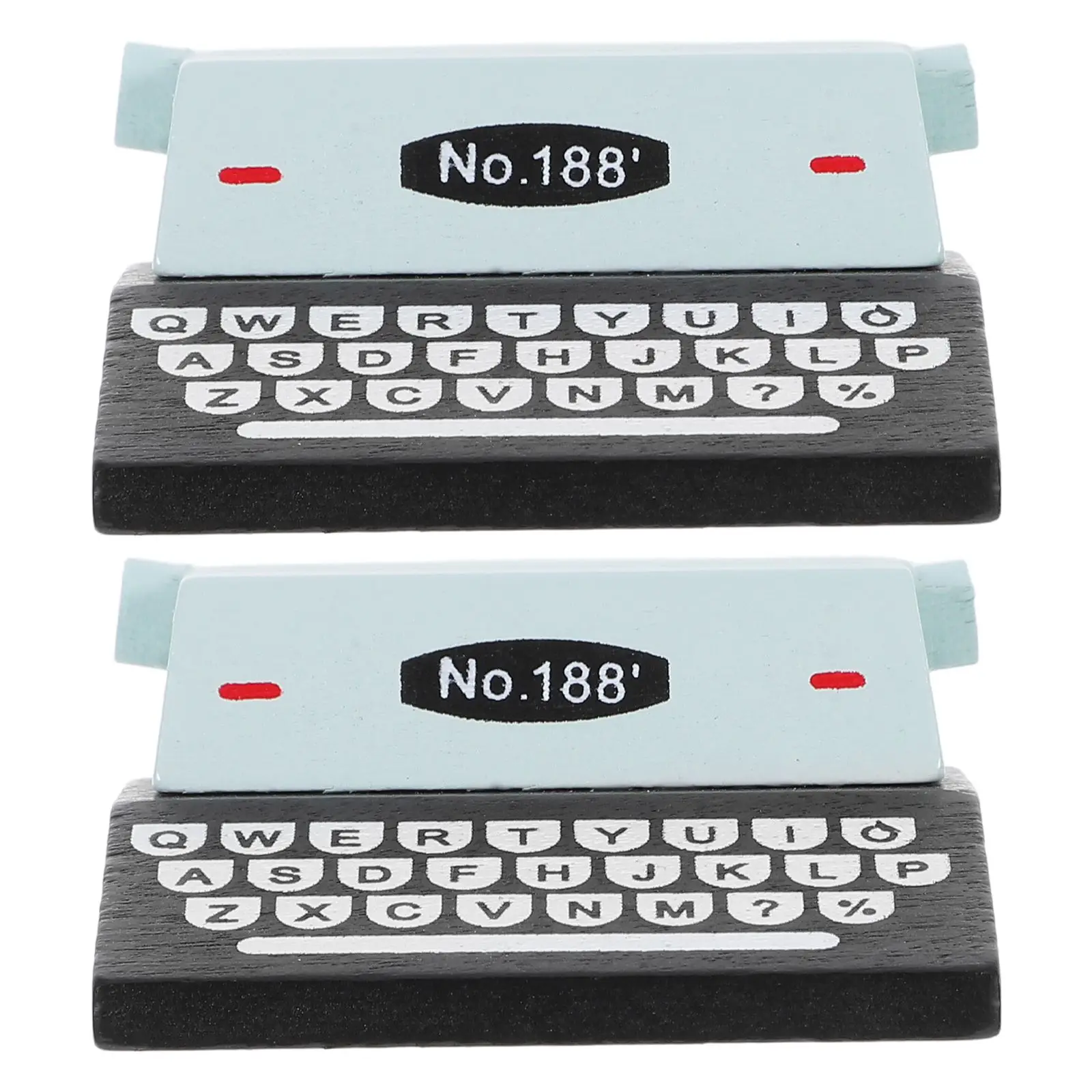 

2PCS Typewriter Vintage Wooden Desktop Decor Photo Clip Office Table Label Clips Supplies Retro Vintage Office Supplies Sturdy