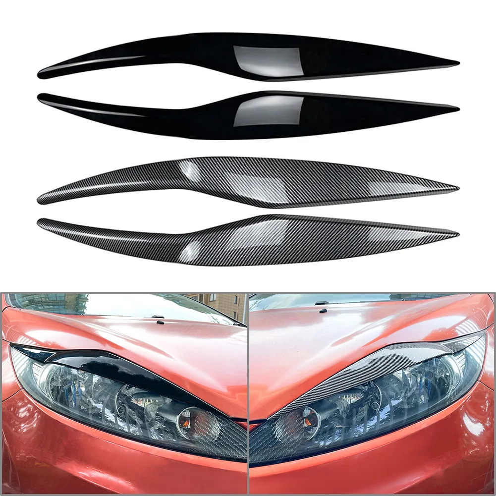 

Car Headlight Headlamp Eyebrow Eyelids Frame Cover Trim For Ford Fiesta MK6 2008 2009 2010 2011 2012