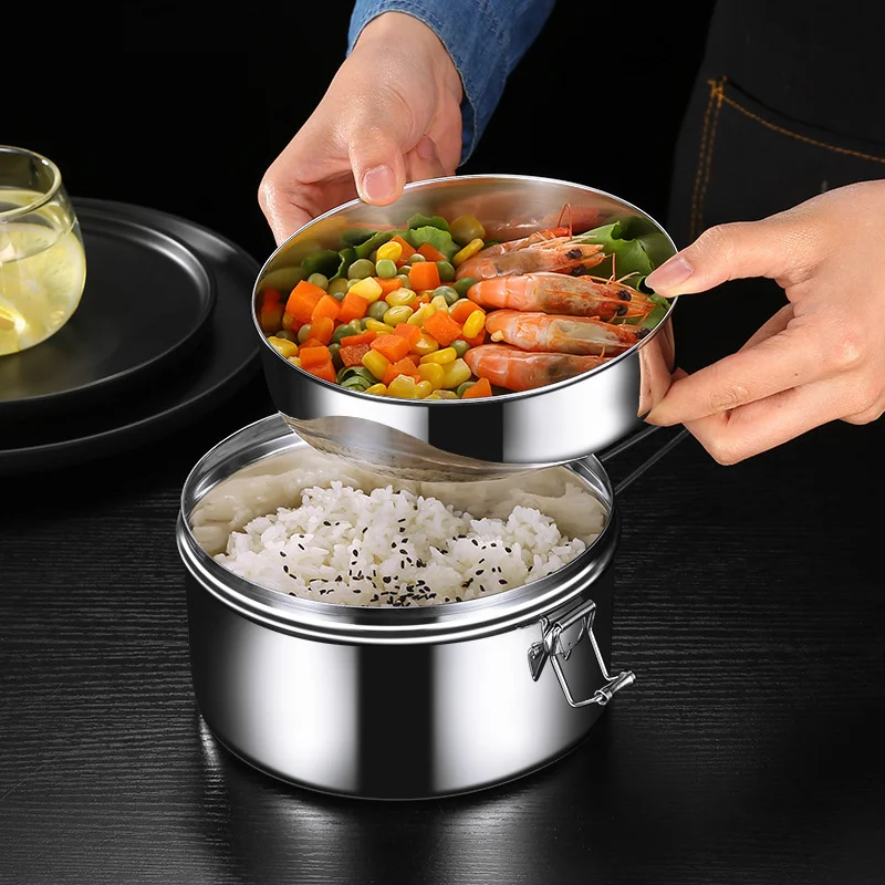 

316 Stainless Steel Lunch Box With Handle Food Grade Bento Container Students Office Workers School Durable Leak-Proof Meal
