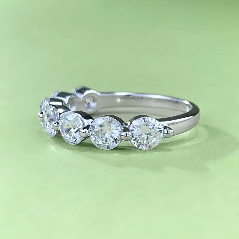 Bague de mariage incrustée de diamants, argent regardé S925, luxe léger, petit et polyvalent, à la mode, 2024, 4mm q, sept étoiles