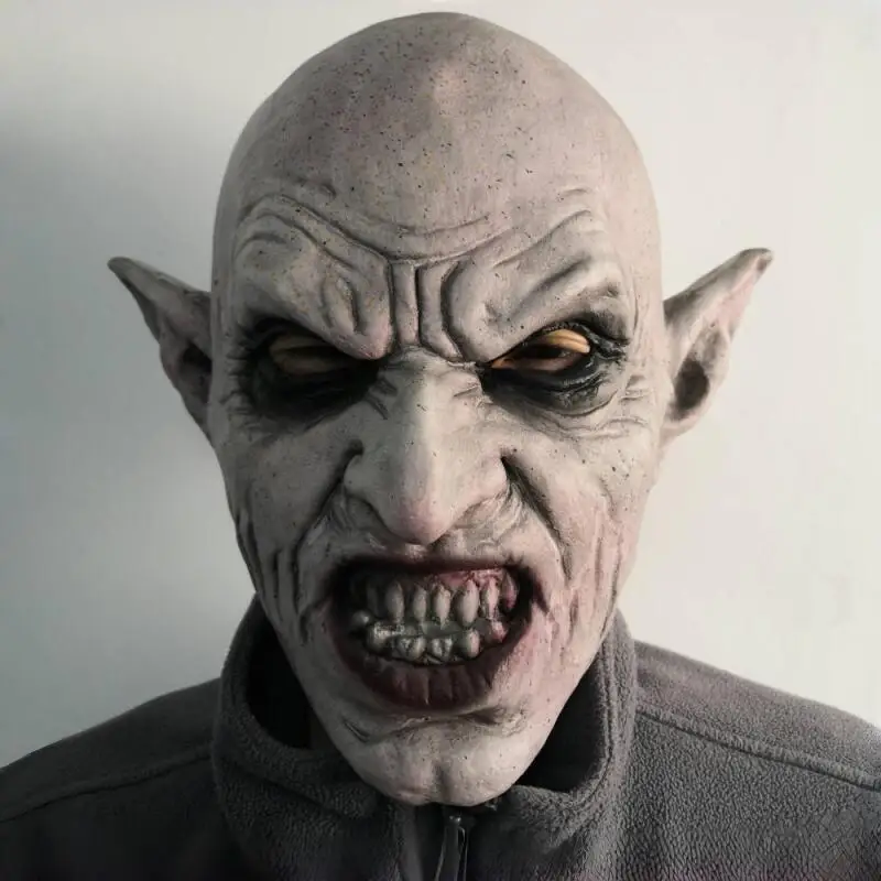 Nosferatu Classic Vampire Mask Adults Latex Full Head Realistic Scary Pointed Ear Demon Zombie Mask Horror Halloween Cosplay
