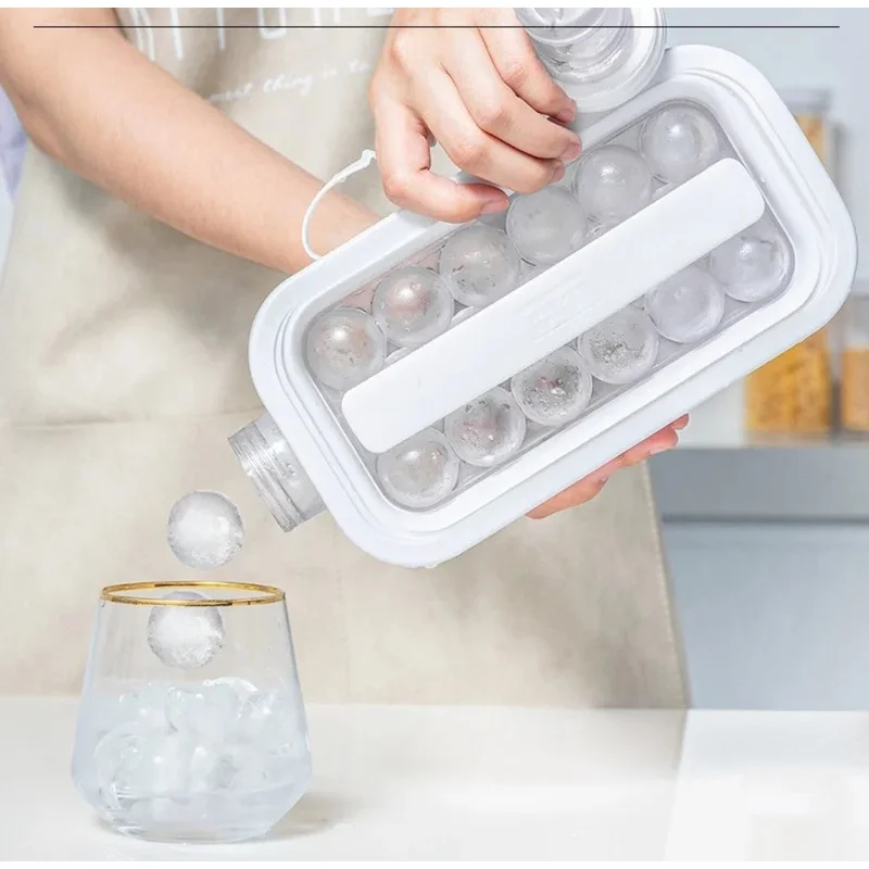 2-in-1 New Ice Hockey Pot Making Silicone Portable Cold Drink Ice Cup Ice Ball Molds Collapsible Ice Maker Home Travel