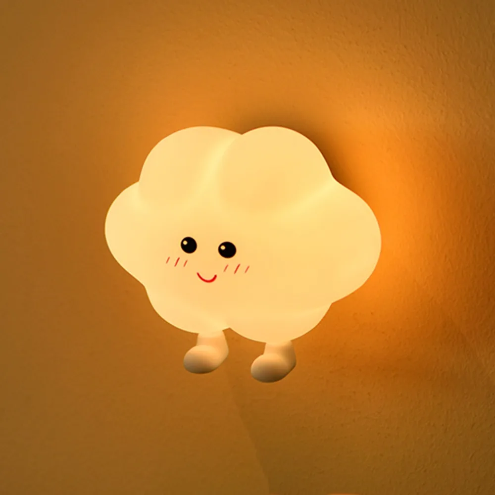 

Cute Silicone Nursery Wall Night Light Rechargeable Dimmable Wall Lamp Baby Room Decor Star Cloud Moon Beside Lamp Bedroom