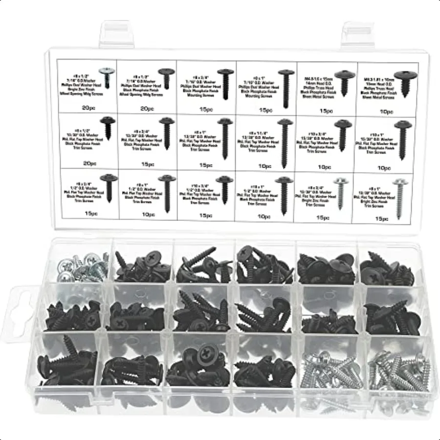 

Swordfish 32750255 шт. Саморез с крестообразным шлицем Саморезной самосверлящий винт Tek Ассортимент винтов с шайбой