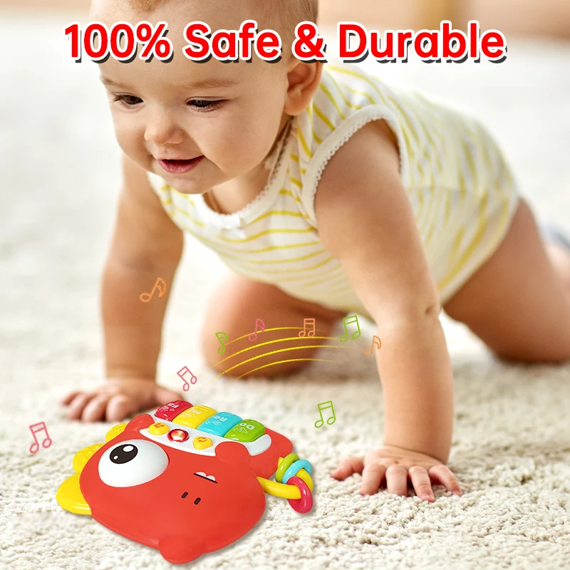 เด็กเปียโนอิเล็กทรอนิกส์ของเล่นเพลงและแสงคีย์บอร์ดสัตว์เครื่องดนตรีของเล่นเด็กวัยหัดเดิน 18-36 เดือน Montessori การศึกษาเด็กของขวัญ
