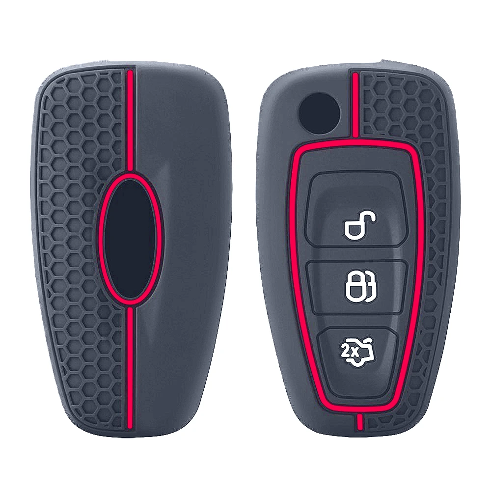3 Buttons Silicone Remote Key Shell Case For Ford Focus Transit Custom MK8 Cargo Tourneo Custom 2012+ Fiesta 2013 Fob Case