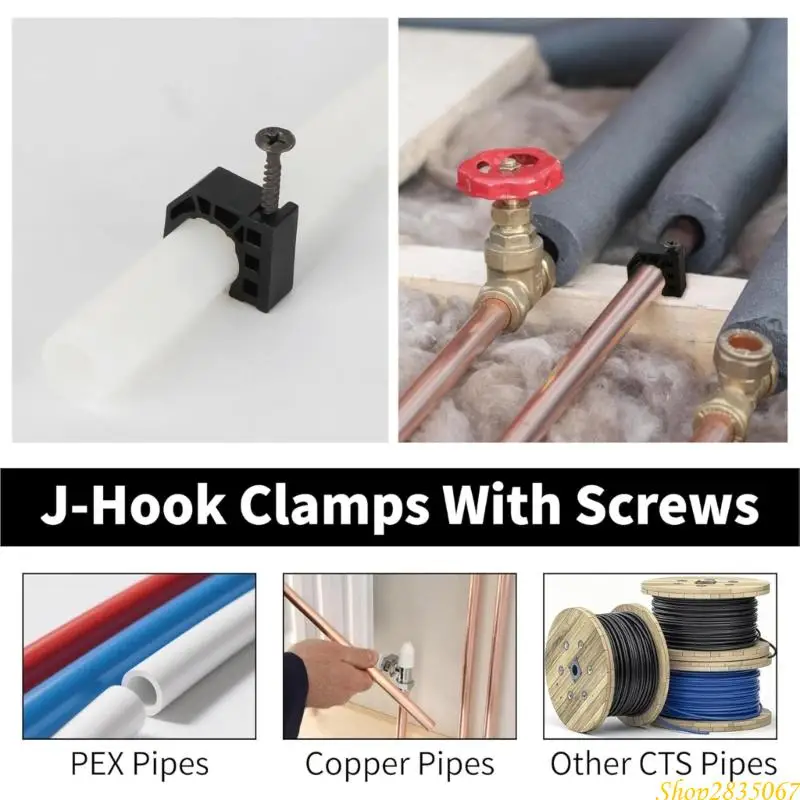 50Pcs Heavy Duty Pipe Support Clamps With Nails 1/2inch Half Clamp Fixture Tubing Fastener for Secure Installation 831F