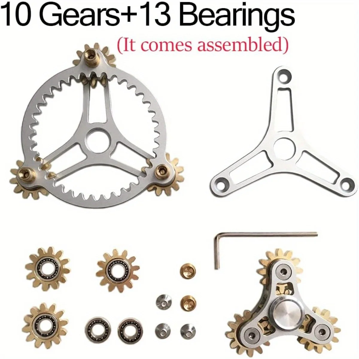 النحاس النقي تململ سبينر التروس الربط تململ الدوران لعبة معدنية لتقوم بها بنفسك اليد سبينر يدور وقت طويل EDC التركيز التأمل كسر سيئة Ha #6