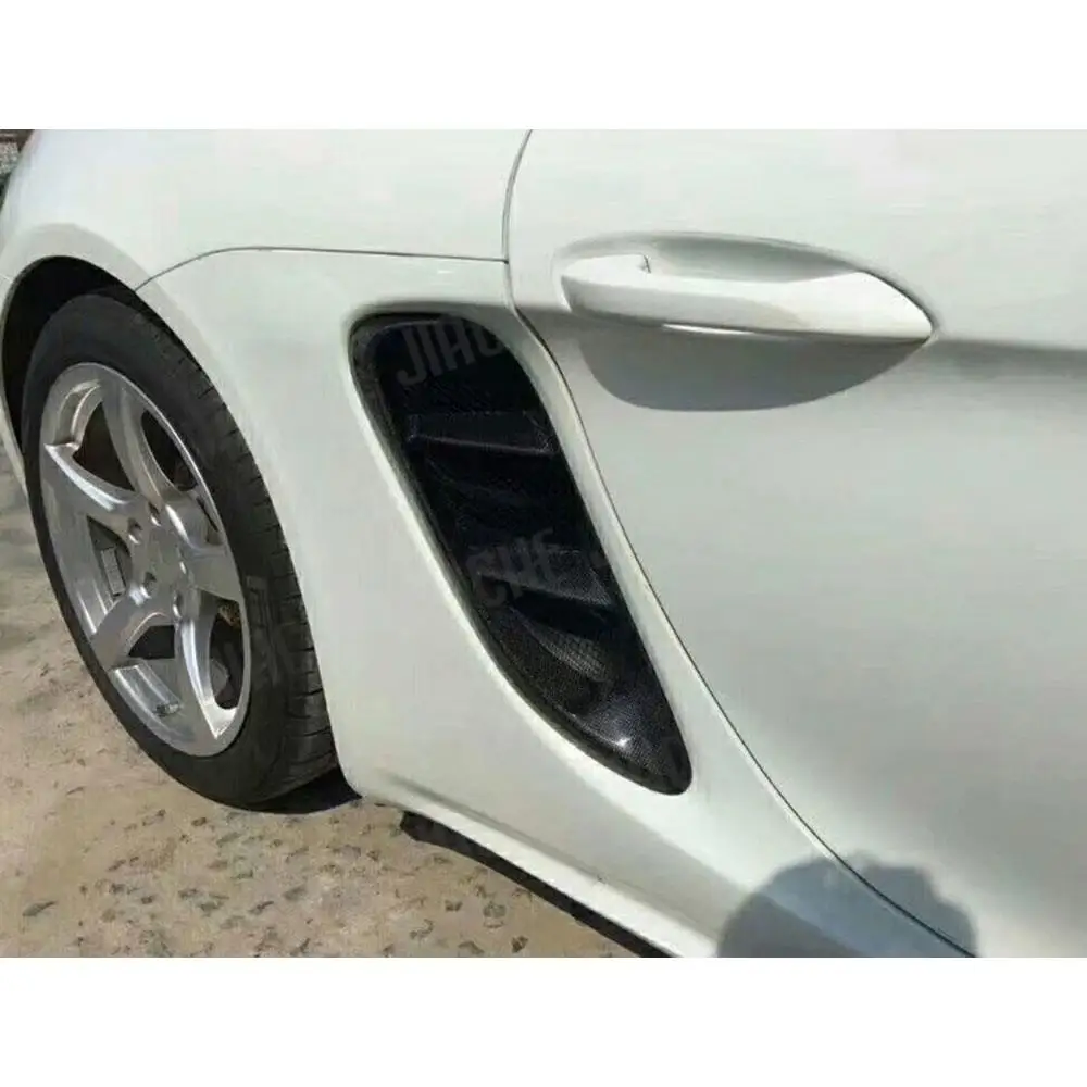 

JCYECF заднее крыло из углеродного волокна, боковая накладка на вентиляционное отверстие, сетчатые чехлы для Porsche Boxster Cayman 718 2016-2019, автомобильные аксессуары