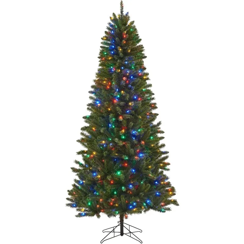 Pre-Lit Christmas Tree,Eagle Peak Pine Artificial Christmas Tree with 450 Color-Changing LED Lights,Xmas Tree with 1321 PVC Tips