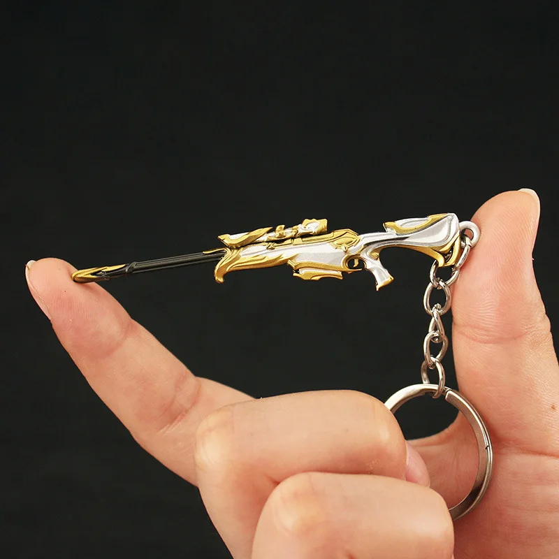 Valorant Weapon Forsaken Gold Operator Keychain 8cm Alloy Metal Game Peripheral Samurai Sword Weapon Model Gifts Toys for Boys