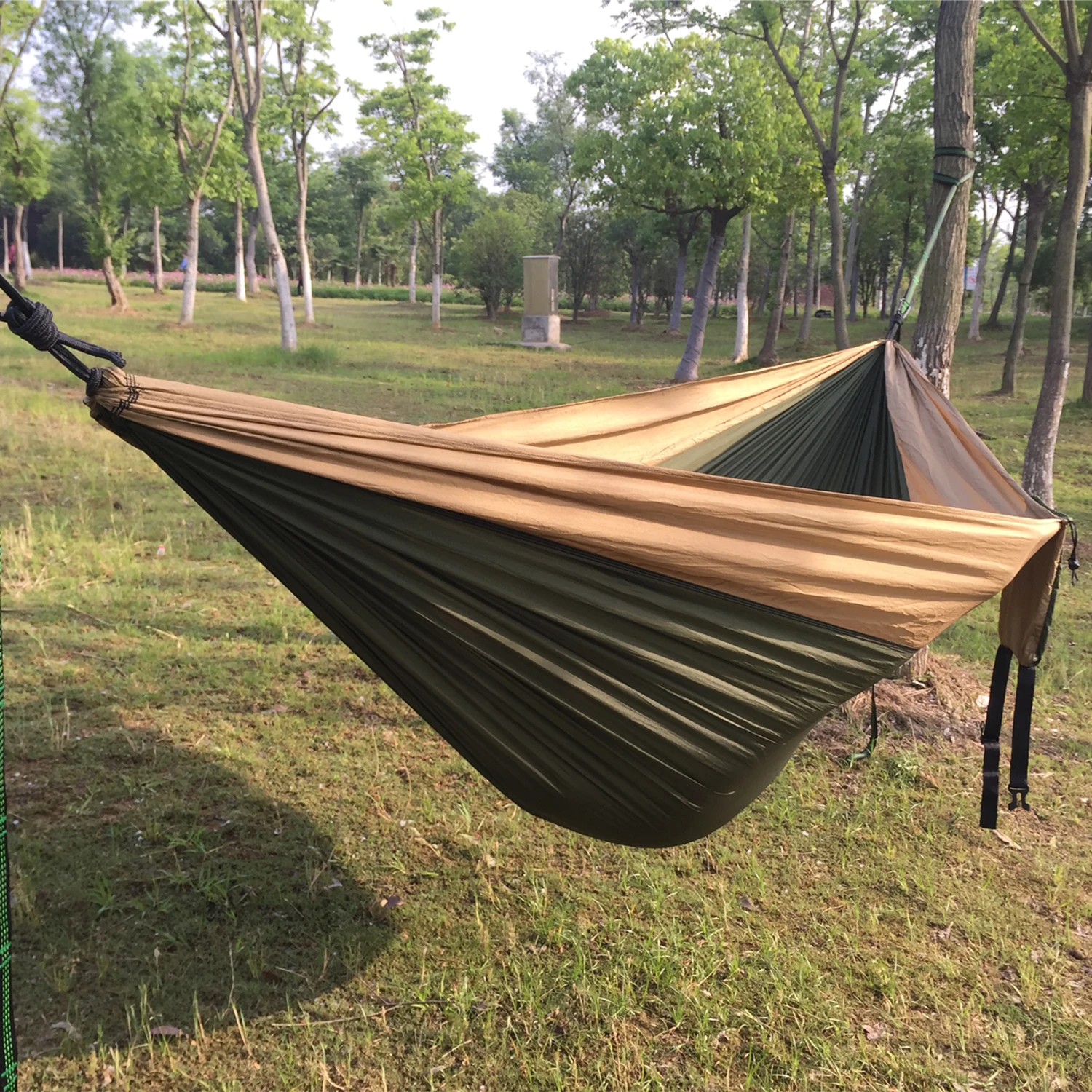 Hamacas ultraligeras para acampar, columpios de jardín al aire libre con paracaídas de nailon de 210T, con correas de bucles ajustables