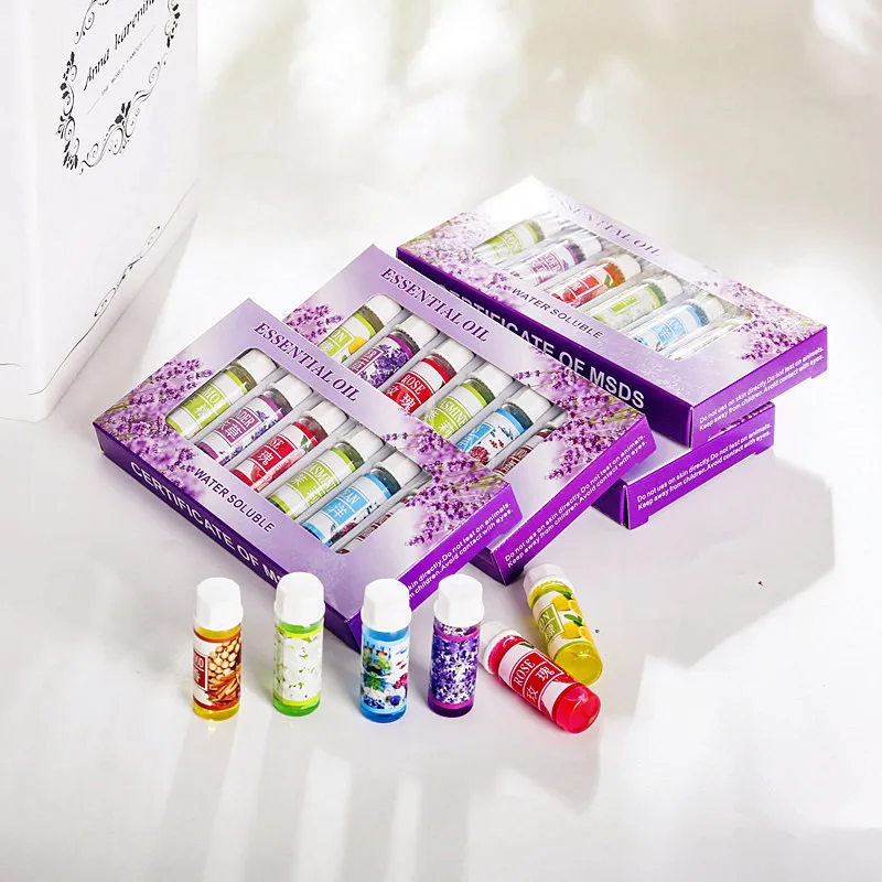 6pcs/set Aromatic Fresh Humidifier Aromatherapy Machine Natural Aroma Essential Oil Six Flavors 5ml Rose Orange Ocean