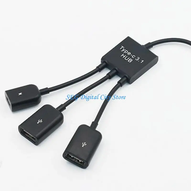 U75B Multipurpose USB C OTG Dongle with 3 Connectors Plug and Play Functionality