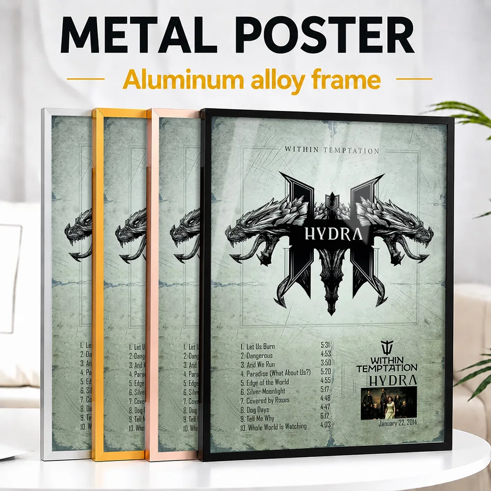 Within Temptation Hydra Album Framed Metal Print Customized Recording Tribute Wall Art Ideal For Vinyl Collectors In Music Room