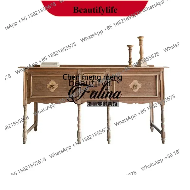 

X ss 8617French high-end solid wood carving entrance cabinet entrance door entrance table European-style American side cabinet