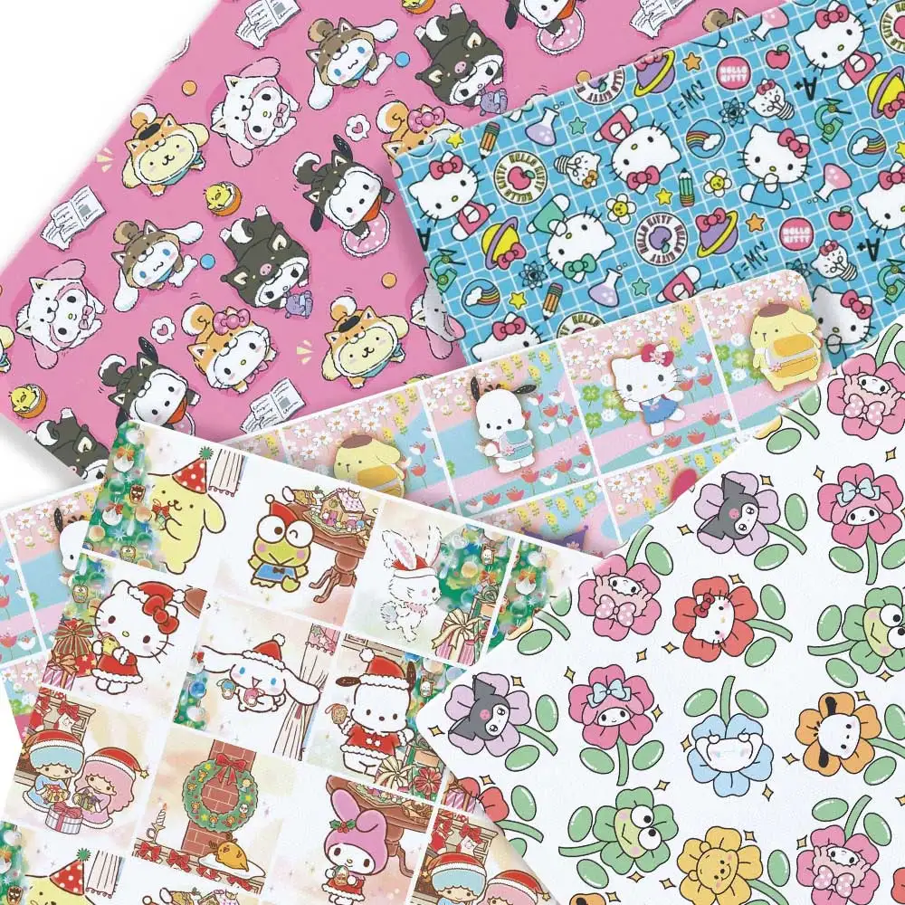 Hello Kitty 140x50CM Cartoon Polyester cotton fabric Patchwork Tissue Kid Home Textile Sewing Doll Dress Curtain cotton Fabric